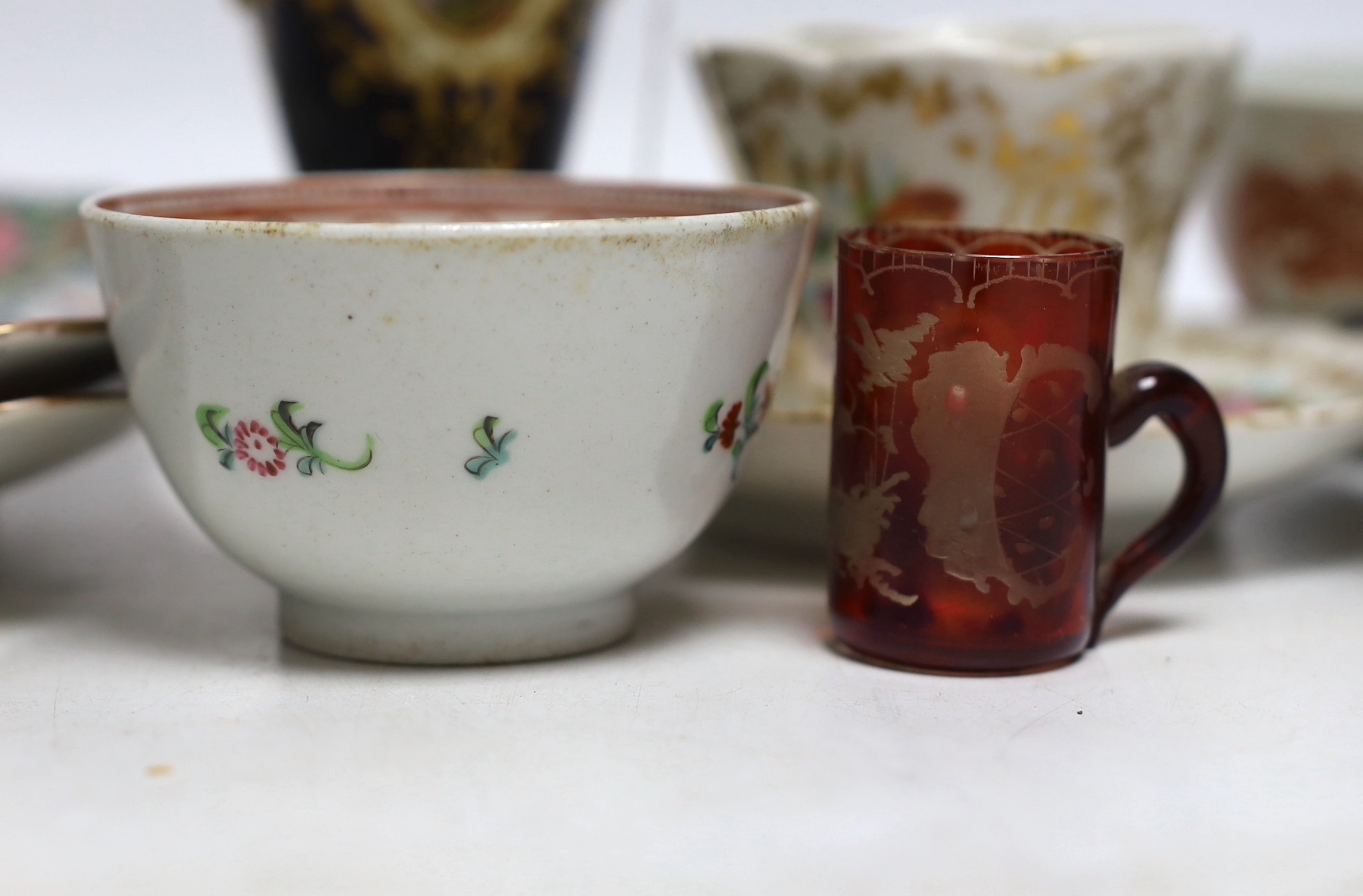 A quantity of mixed ceramics including Chinese export, Coalport etc. largest 18cm high